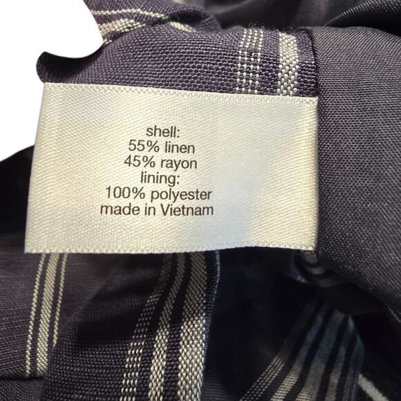 Lane Bryant Linen Blue Blazer Jacket Striped Women Size 22 New - Picture 10 of 10